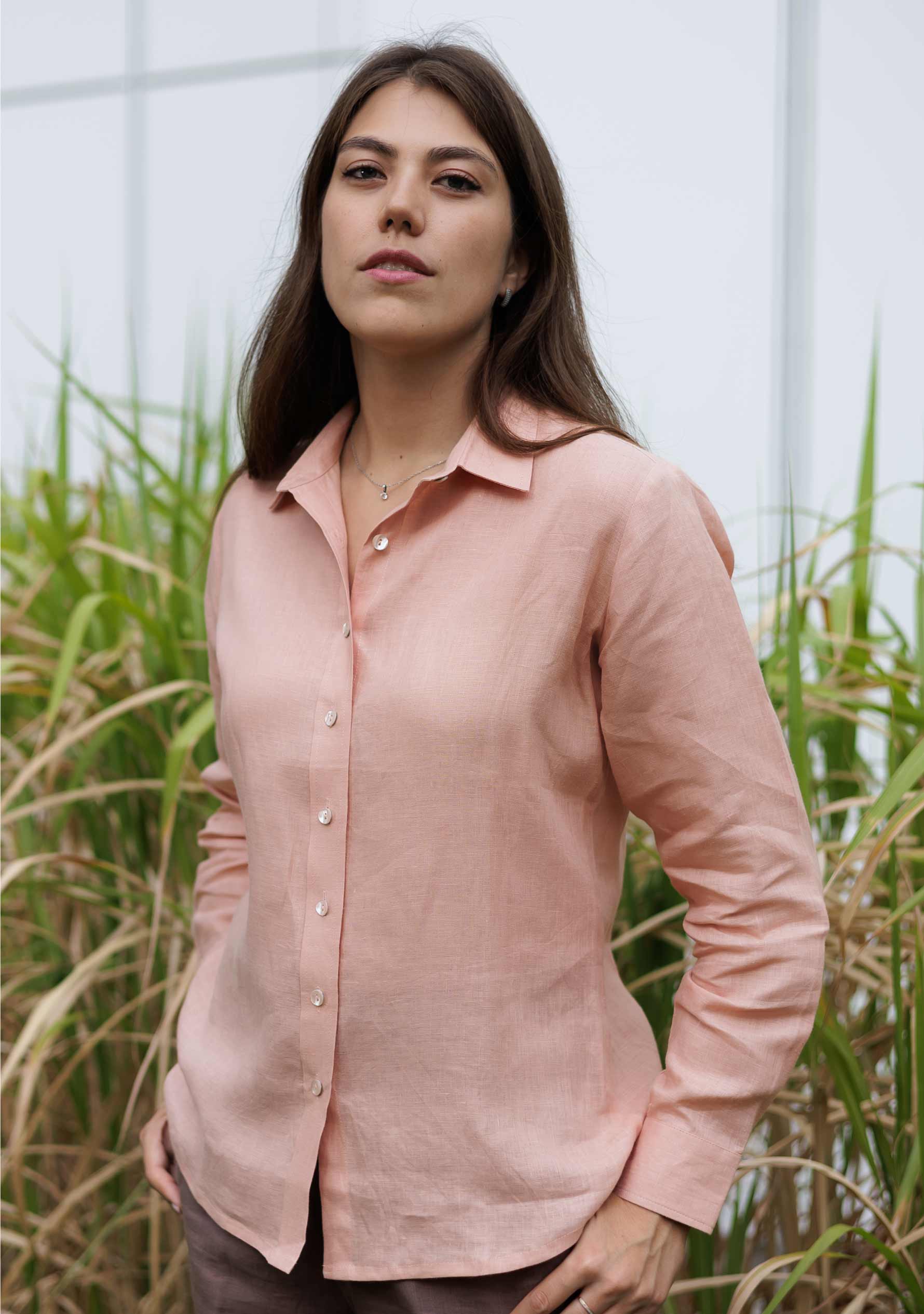 Regular Fit Linen Shirt for Women