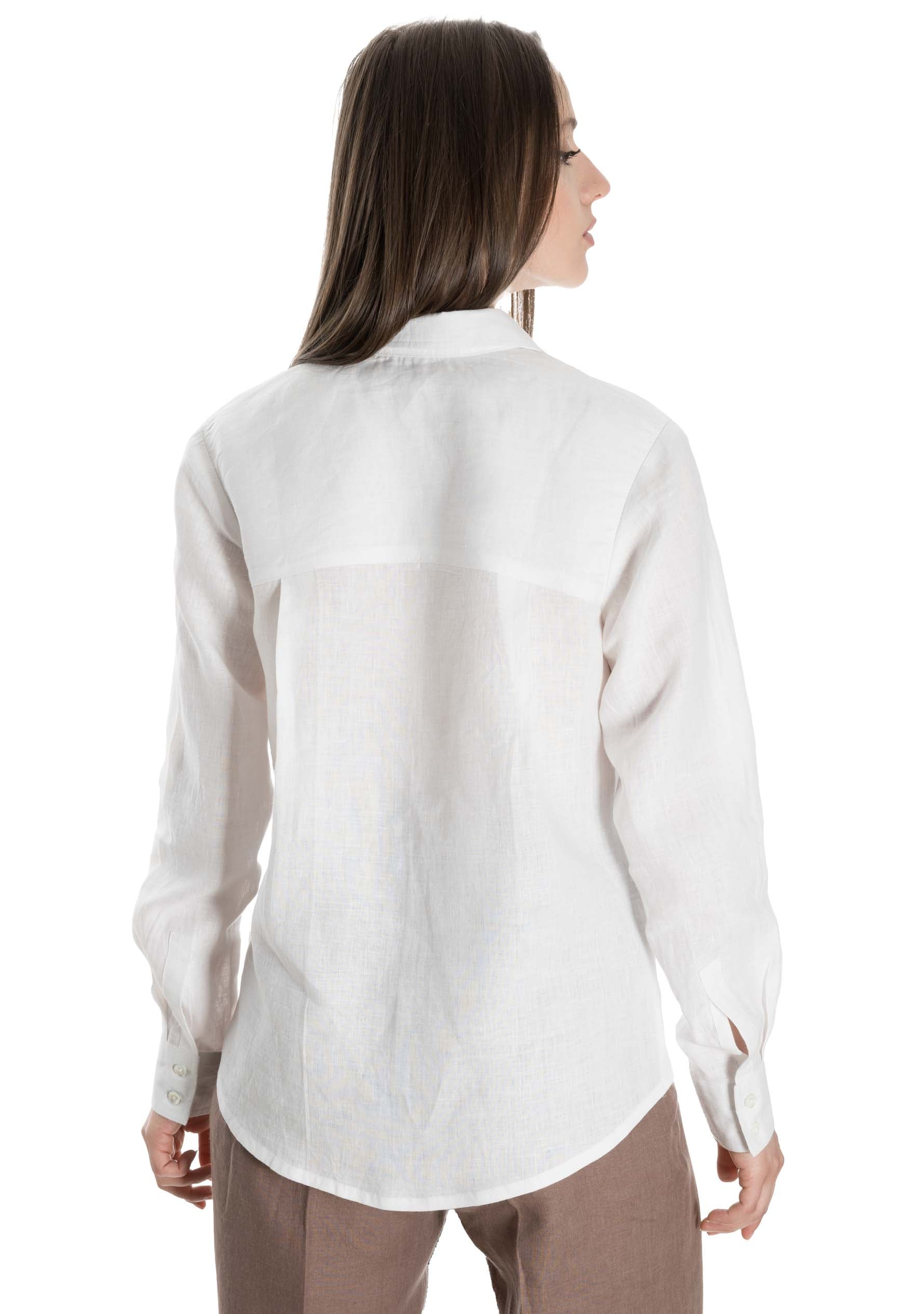 Regular Fit Linen shirt for Women - White